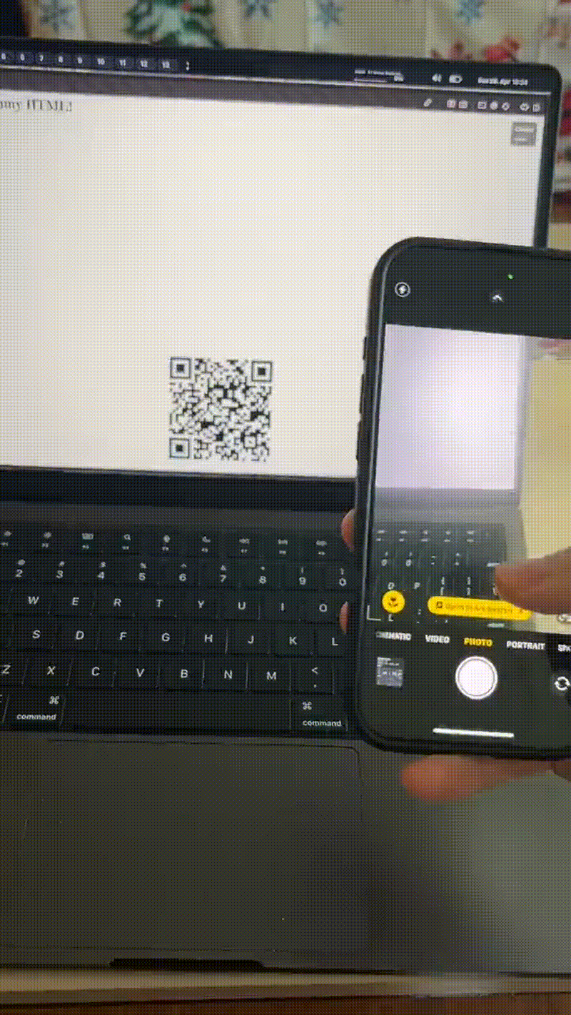 demo of sharing website to mobile