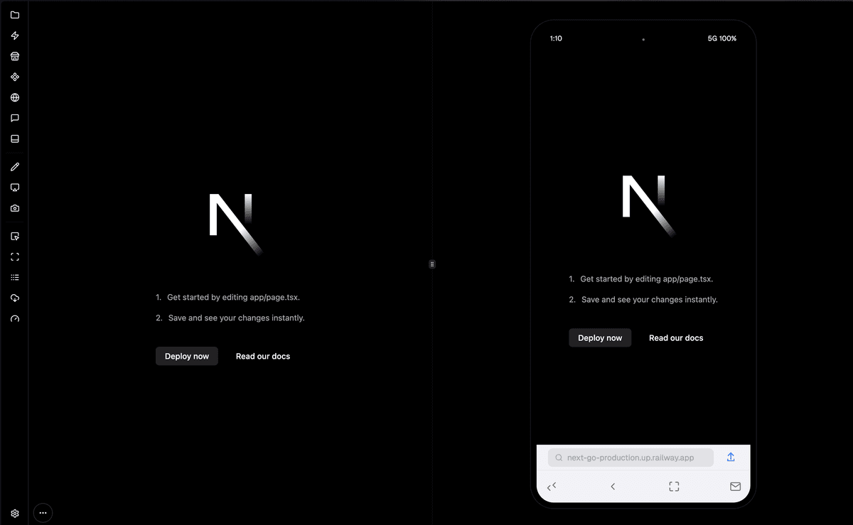 Split screen mobile emulation
