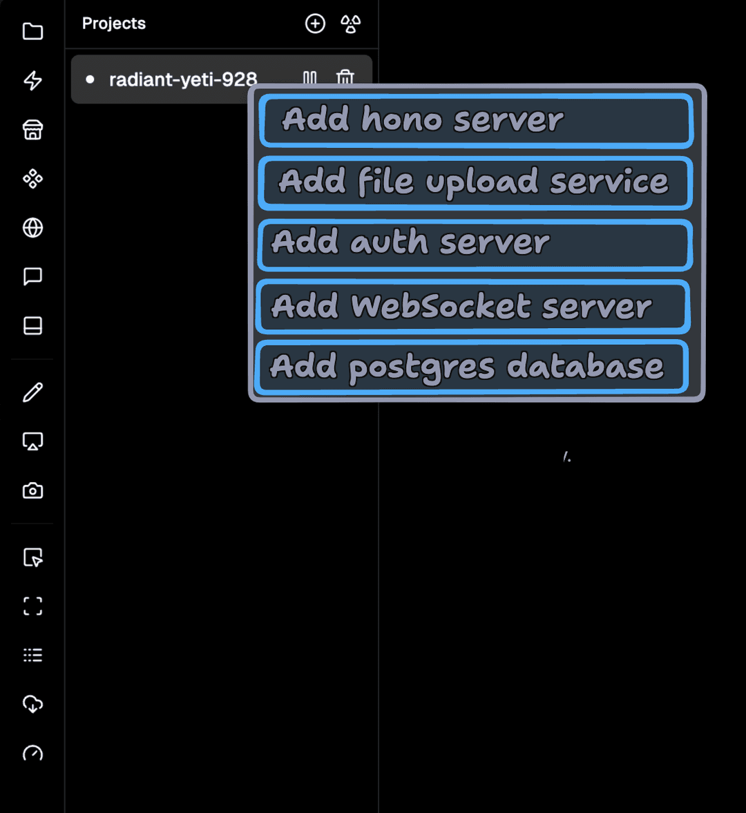 right click add service