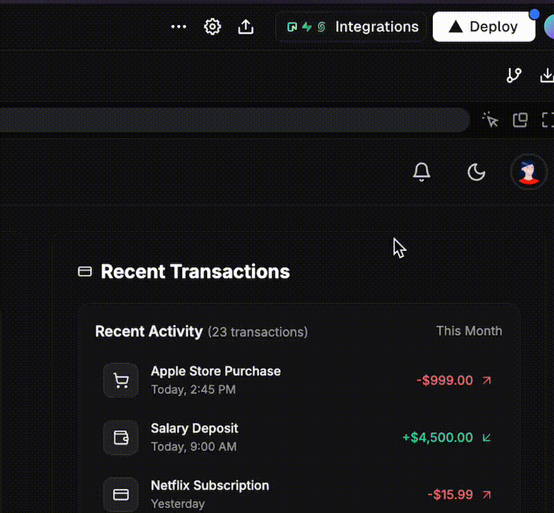 v0 integration 1 click
