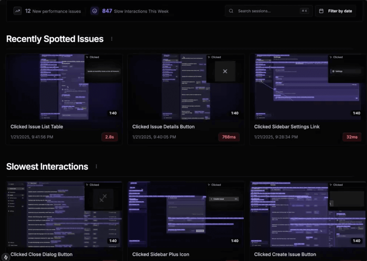 Session Replay screenshot 2